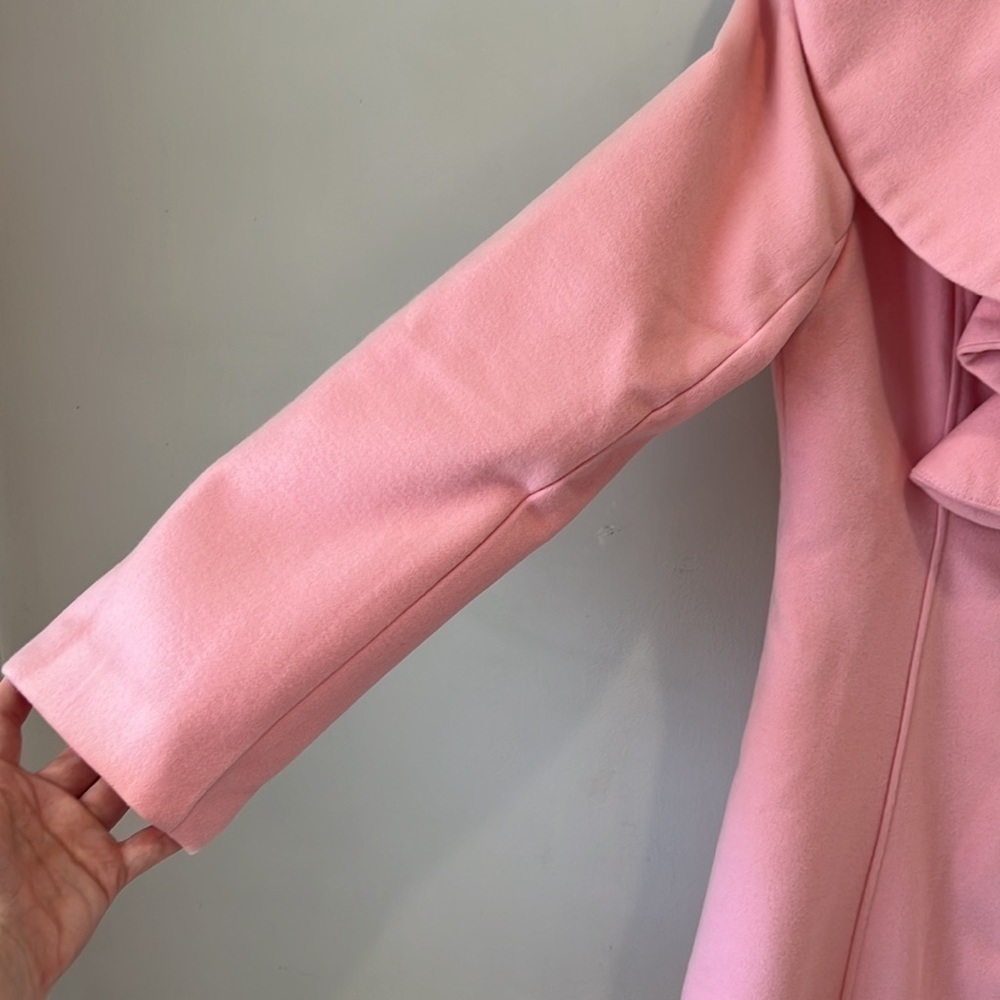 Pink Lolita 3/4 length jacket with lotus blossom collar wool viscose blend - Picture 9 of 14